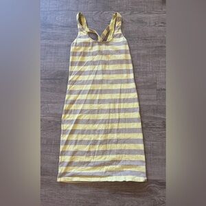 90’s Billabong Yellow and Gray Mini Pencil Striped Dress Size M